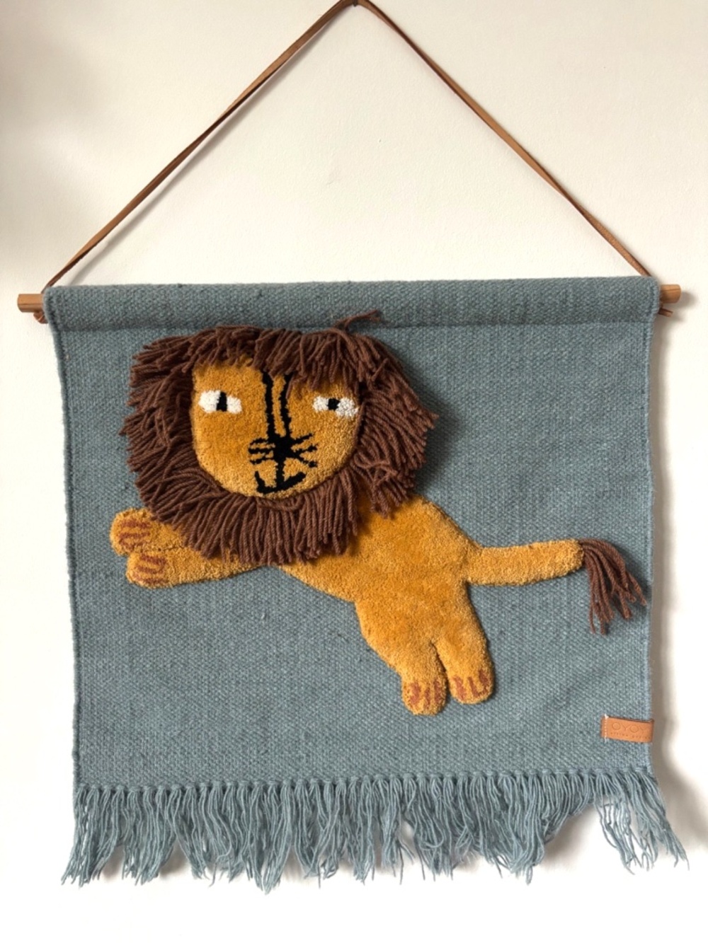 OYOY Kids Wall Hanging Decor Vintage Style Lion Rug Tapestry